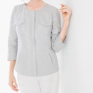 Women’s linen chicos silver metallic jacket 1/8/md